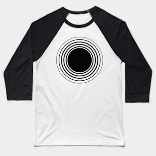 Black Circle Geom Baseball T-Shirt